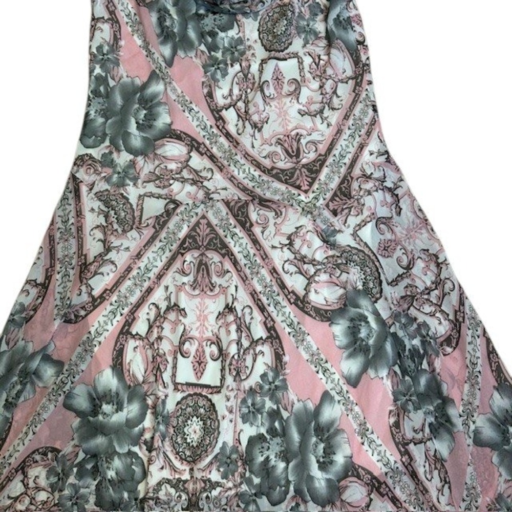 Robbie Bee Pink Floral Paisley Maxi Dress Sleeveless Boho Size 14 - Picture 6 of 12